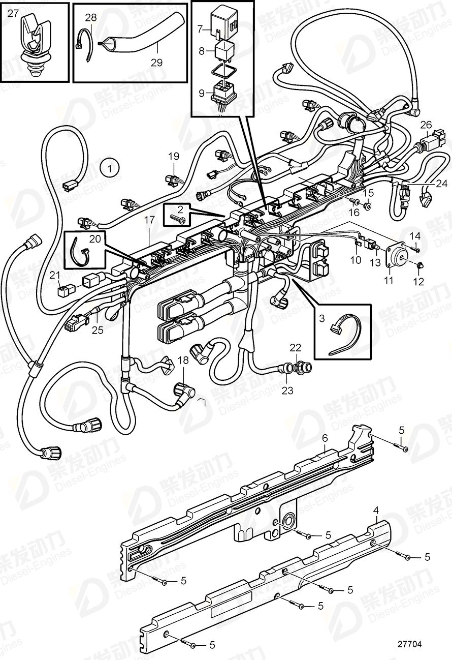 VOLVO Cable harness 21567295 Drawing